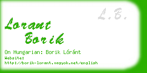 lorant borik business card