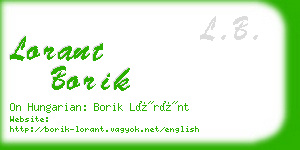 lorant borik business card